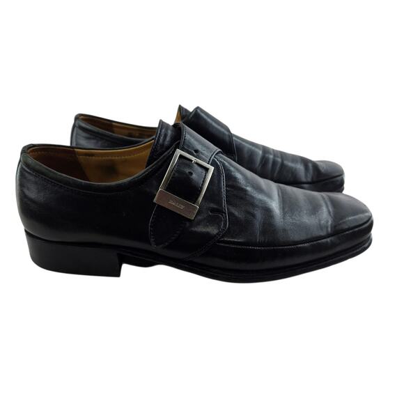 Bally Switzerland Brenno Loafers Mens 6 D Black Leather Monk Strap Quiet Luxury - Picture 1 of 12
